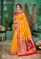 Takshaya Devika Pathani Dola Silk Festive Wear Saree Catalog Collection