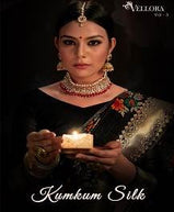 Vellora 3 Kumkum Silk Banarasi Cotton Silk Festive Wear Designer Saree Catalog Collection