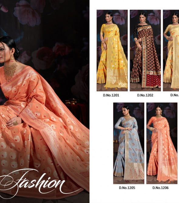 Vellora 3 Kumkum Silk Banarasi Cotton Silk Festive Wear Designer Saree Catalog Collection