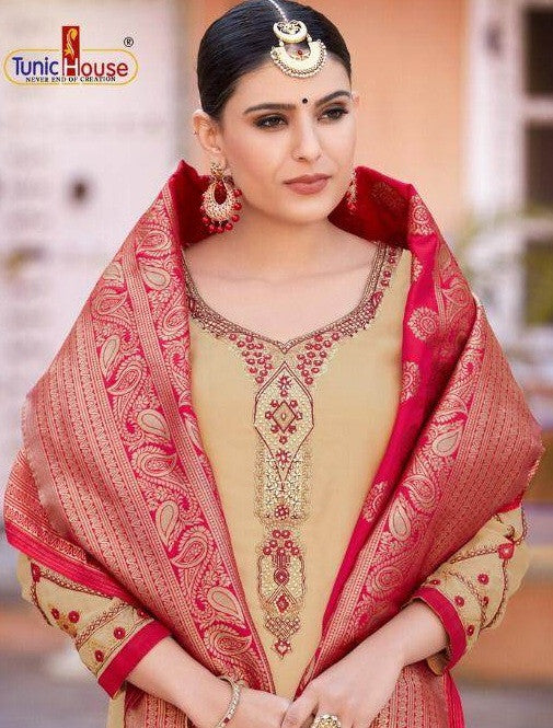 Gulshan Tunic House Heavy Satin Georgette Straight Salwar Suits Catalog Collection