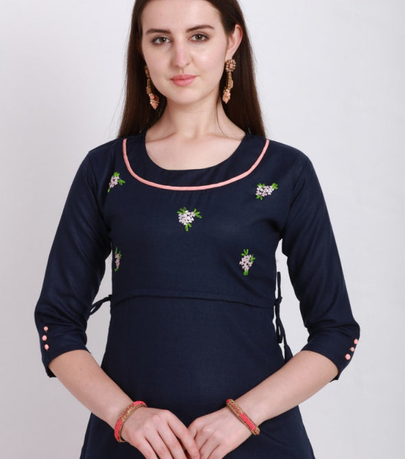 Alpha Queen Vol-12 Weaving Cotton casual and stylish look Straight Side Cut Kurti Catalog