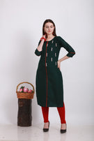 Alpha Queen Vol-12 Weaving Cotton casual and stylish look Straight Side Cut Kurti Catalog