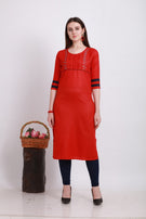 Alpha Queen Vol-12 Weaving Cotton casual and stylish look Straight Side Cut Kurti Catalog