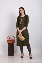 Alpha Queen Vol-12 Weaving Cotton casual and stylish look Straight Side Cut Kurti Catalog