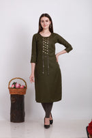 Alpha Queen Vol-12 Weaving Cotton casual and stylish look Straight Side Cut Kurti Catalog