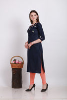 Alpha Queen Vol-12 Weaving Cotton casual and stylish look Straight Side Cut Kurti Catalog