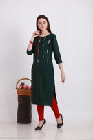 Alpha Queen Vol-12 Weaving Cotton casual and stylish look Straight Side Cut Kurti Catalog