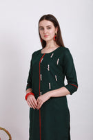 Alpha Queen Vol-12 Weaving Cotton casual and stylish look Straight Side Cut Kurti Catalog