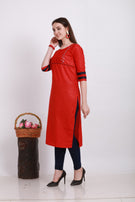 Alpha Queen Vol-12 Weaving Cotton casual and stylish look Straight Side Cut Kurti Catalog