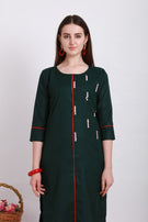 Alpha Queen Vol-12 Weaving Cotton casual and stylish look Straight Side Cut Kurti Catalog
