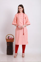 Alpha Queen Vol-12 Weaving Cotton casual and stylish look Straight Side Cut Kurti Catalog