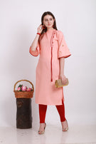 Alpha Queen Vol-12 Weaving Cotton casual and stylish look Straight Side Cut Kurti Catalog