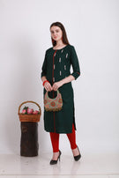 Alpha Queen Vol-12 Weaving Cotton casual and stylish look Straight Side Cut Kurti Catalog