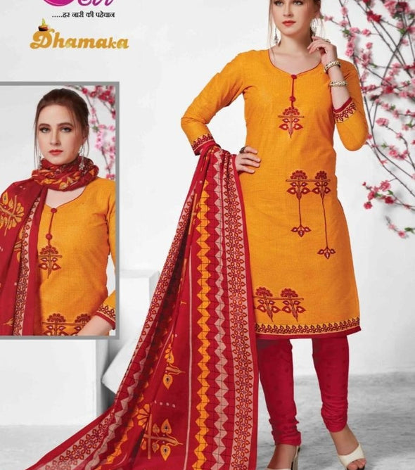 Devi Dhamaka Vol-4 Printed Cotton Dress Material Catalog Collection
