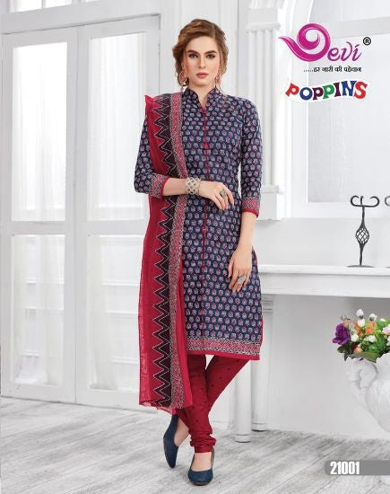 Devi Prints Poppins Vol-21 Running Wear Printed Cotton Suits Catalog Collection