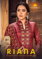 Yashika Trends Riana Vol-1, 2 & 3 Pure Lawn With Cotton Mal Mal Dupatta Dress Material Catalog