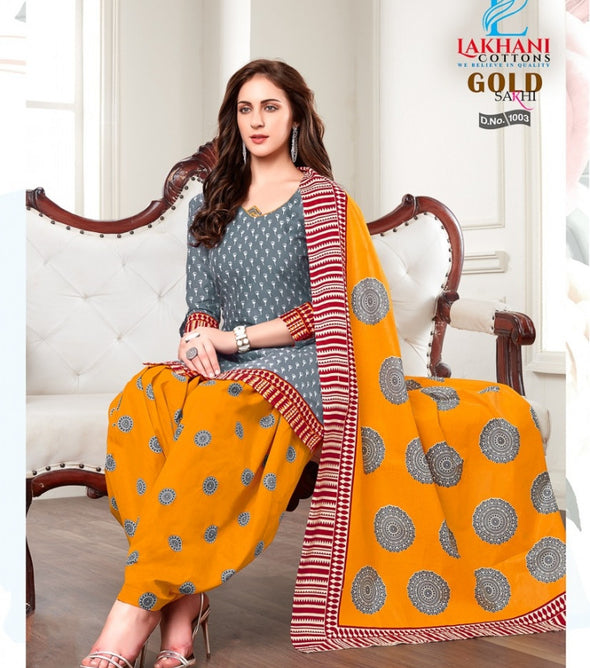 Lakhani Sakhi Gold Running Wear Printed Cotton Suits Catalog Collection