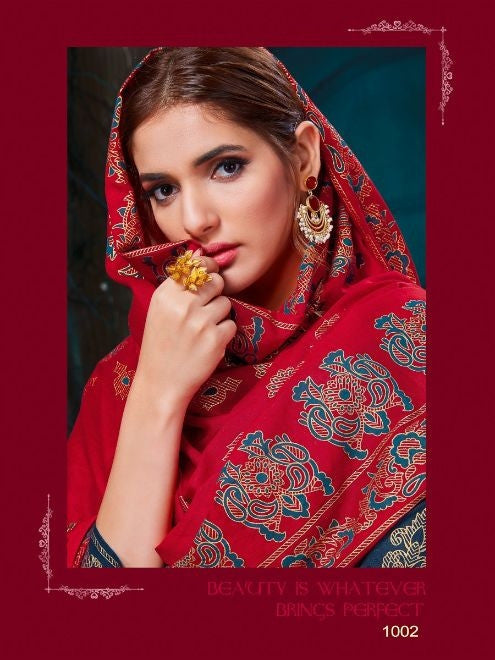 SMC Eliza Gold Foil Print Pure Cotton with Premium gold foil print Dress Material Catalog