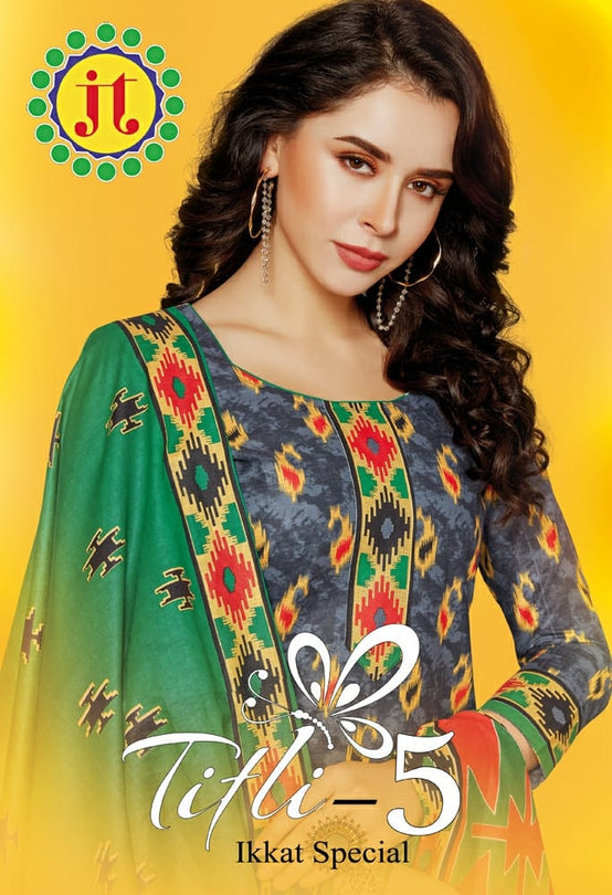 JT Titli Ikkat Special Vol-5 Printed Cotton Dress Material Catalog Collection