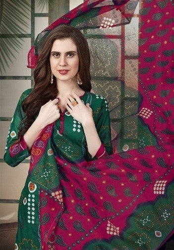 JS Priya Bandhej Printed Cotton Dress Material Catalog Collection