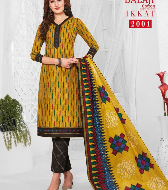 Balaji Ikkat Vol-2 Printed Cotton Dress Material Catalog Collection