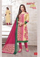 Aarvi Gadwal Border Vol-5 Printed Cotton Salwar Suit Catalog Collection