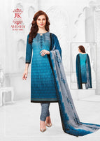 JK Ayesha Vol-4 Printed Cotton With Chiffon Dupatta Dress Material Catalog