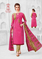 JK Ayesha Vol-4 Printed Cotton With Chiffon Dupatta Dress Material Catalog