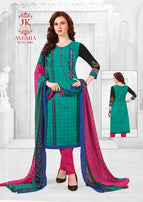 JK Ayesha Vol-4 Printed Cotton With Chiffon Dupatta Dress Material Catalog