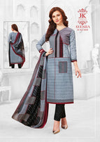 JK Ayesha Vol-4 Printed Cotton With Chiffon Dupatta Dress Material Catalog