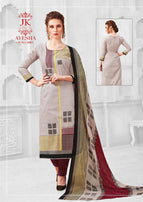 JK Ayesha Vol-4 Printed Cotton With Chiffon Dupatta Dress Material Catalog