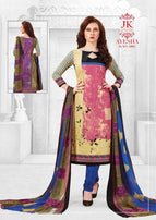 JK Ayesha Vol-4 Printed Cotton With Chiffon Dupatta Dress Material Catalog