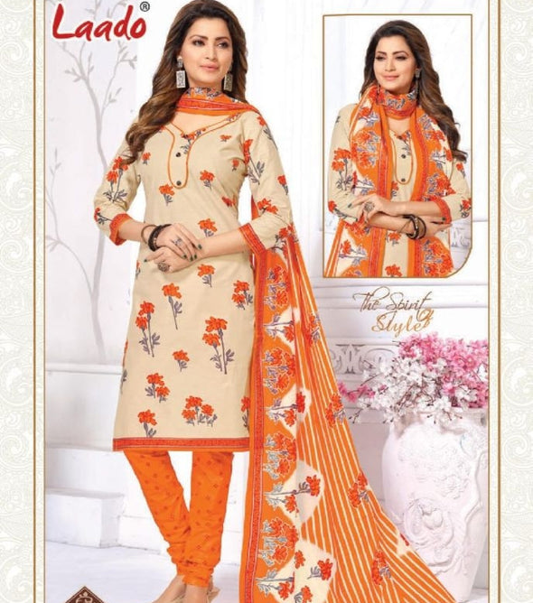 Laado Priyanka Vol-3 Unstich Printed Cotton Dress Material Catalog