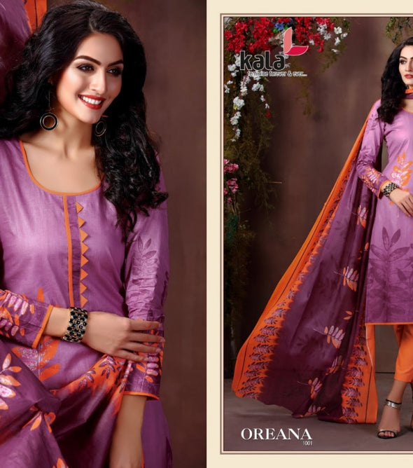 Kala Oreana Printed Cotton Dress Material Catalog Collection