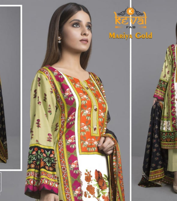 Keval Fab MariyaGold Collection pure lawn print Pakistani Dress Material Catalog