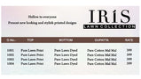Iris Lawn Collection Pakistani Style Printed Suits Catalog Collection