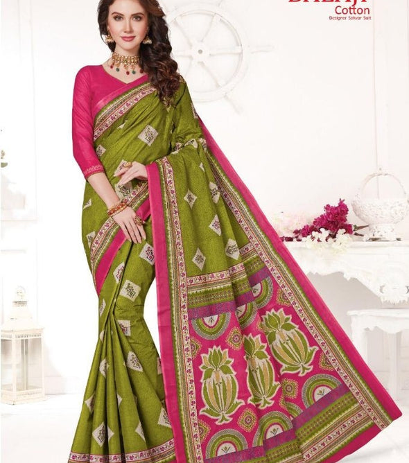 Balaji Leelavathi Cotton Sarees vol-6 Running Wear Printed Cotton Saree Catalog