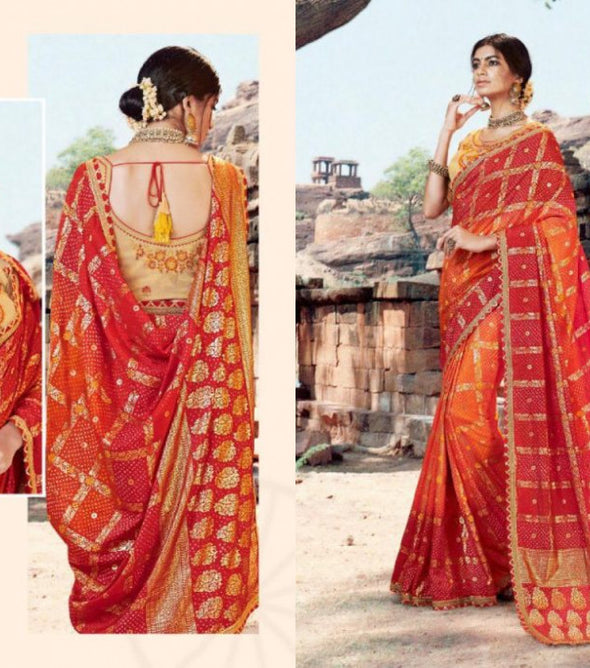 Kessi Bandhej Vol-2 Georgette Bandhani Saree Catalog Collection