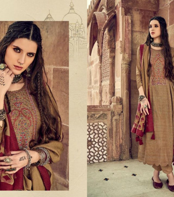 Ibiza Arham Cotton Khadi Silk With Embroidery Work Salwar Suit Catalog Collection