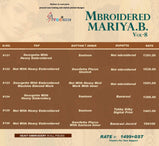 Shree Fabs Mbroidered Mariya B Vol-8 Heavy Pakistani Style Salwar Kameez Catalog Collection