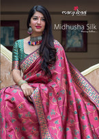 Manjubaa Midhusha Silk Banarasi Saree Catalog Collection