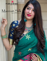 Manjubaa Mannat Silk Banarasi Saree Catalog Collection