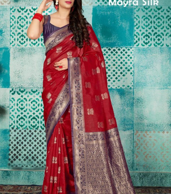 Manjubaa Mayra Silk Banarasi Saree Catalog Collection