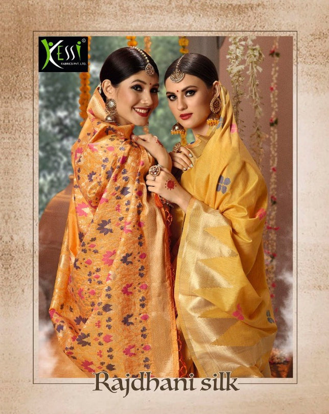 Kessi Rajdhani Silk Blended Cotton Jacquard Banarasi Silk Saree Catalog Collection