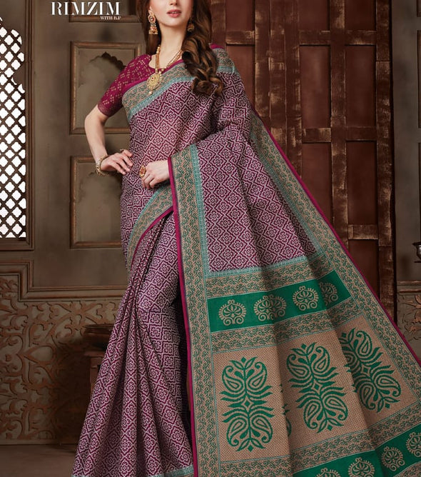 Rimzim Printed Cotton Saree Catalog Collection
