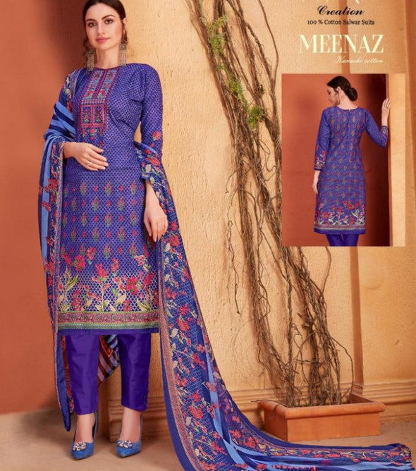 Mishri Creation Meenaz Karachi With Ciffon Dupatta Dress Material Catalog