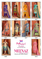Mishri Creation Meenaz Karachi With Ciffon Dupatta Dress Material Catalog