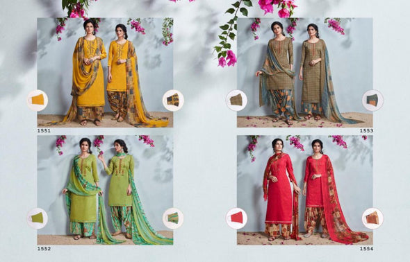 Kalarang Rangtali Jam Silk Print With Embroidery Work Dress Material Catalog