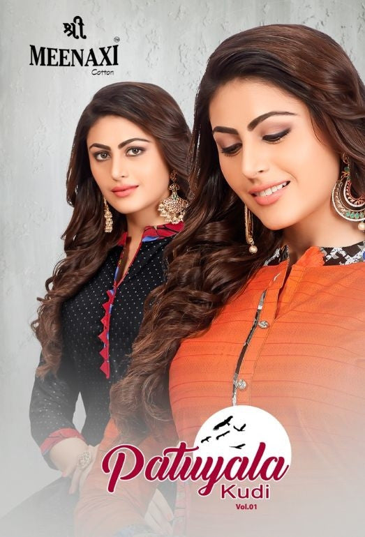 Meenaxi Patiyala Kudi Vol-1 Printed Cotton Dress Material Catalog