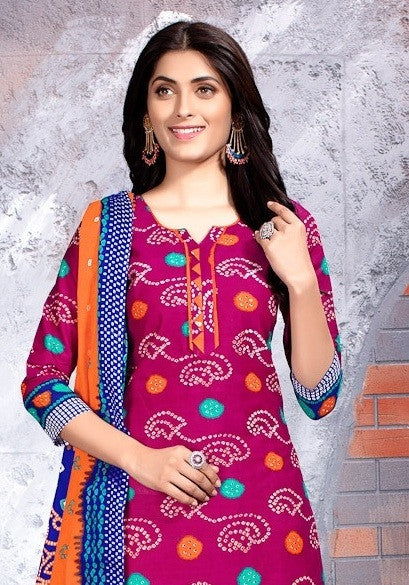 Meenaxi Chunari Special vol-3 Bandhani Print Printed Cotton Dress Material Catalog